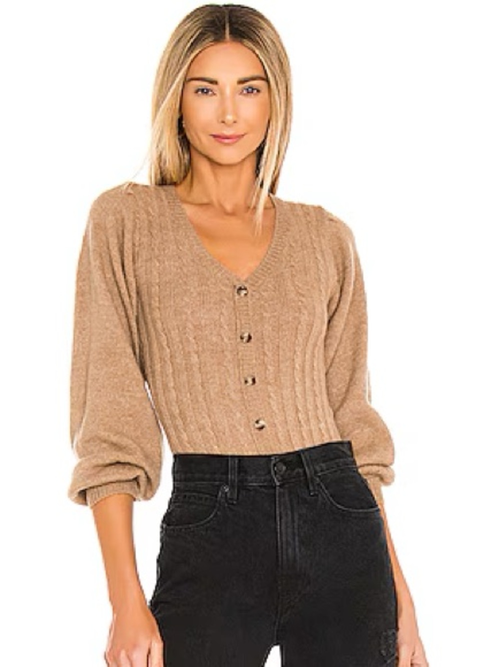 Cable knit bodysuit in camel